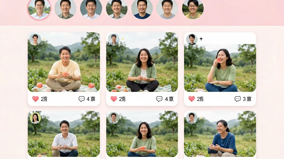 蜜桃网社区圈子页面示意图，展示用户在兴趣圈子内发帖互动、话题讨论的真实场景